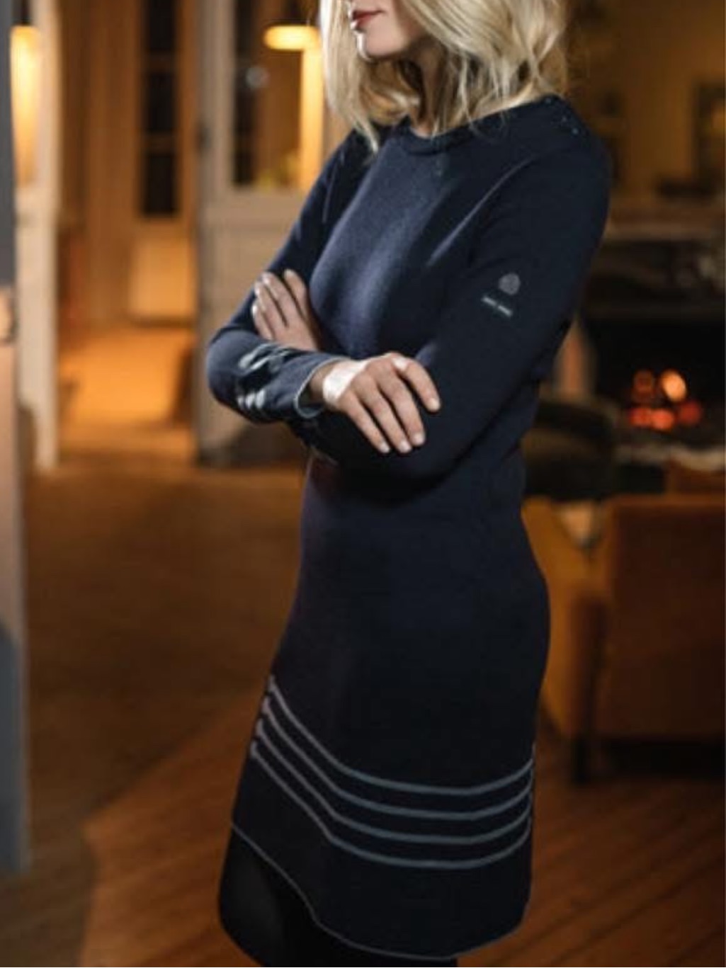 Saint James X Woolmark Company Wool Sweater Dress 8 Stripes Timeless Old Money